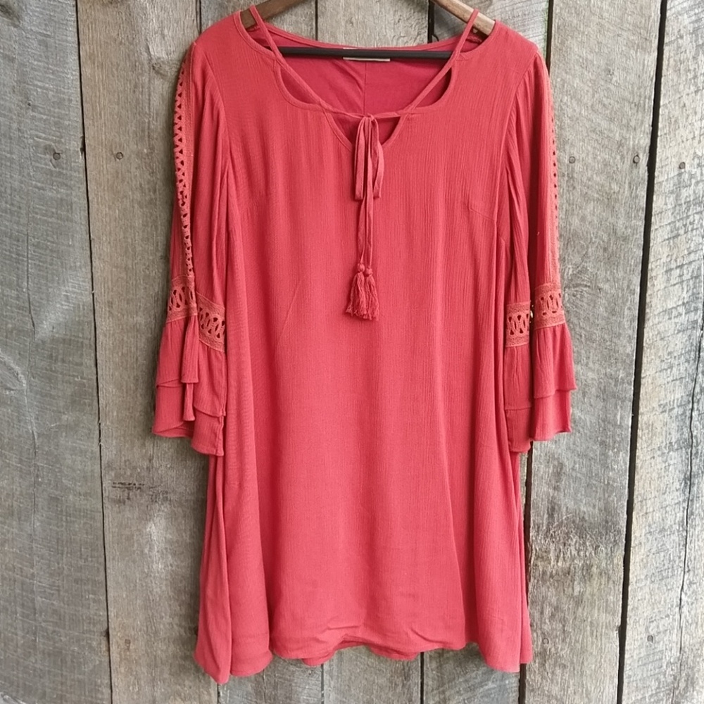 🍂Entro Rust Orange Flowy Dress M🍂